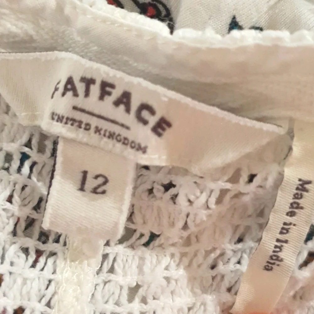 Fatface Size 12 White Top 100% Cotton - Picture 5 of 7